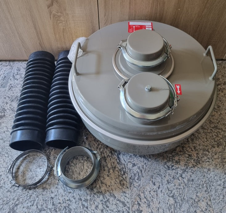 Gasfilter GF40 Krenn samt Faltenschlauchpaar, Briden und Kupplung